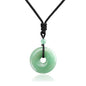 Jovivi 30mm Circle Donut Healing Crystals Necklace Natural Semi-Precious Chakra Gemstone Stone Amulet Lucky Coin Donuts Charm Protection Quartz Reiki Pendant Necklace for Men Women Adjustable Rope - color: Green Aventurine