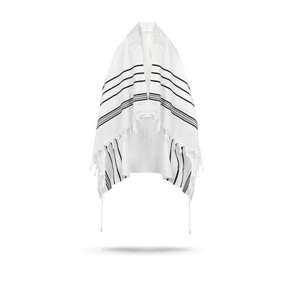 A supervised kosher Tallit Gadol Prayer Shawl from Israel,Wedding Model Diamond,Non-Slip.Wash and Iron easily. - color: With Black Stripes, size: Size 55 - 72 x 52 Inch