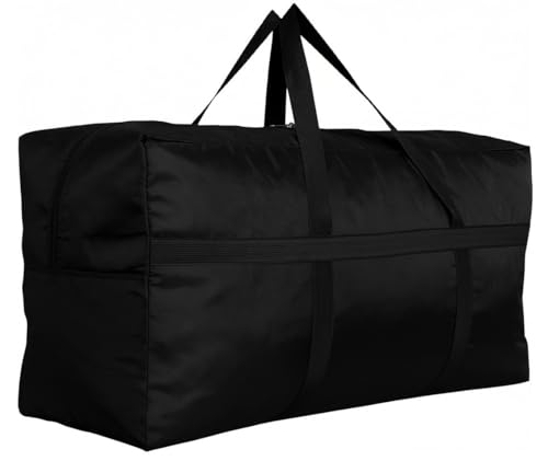DoYiKe Extra Large Storage Duffle Bag with Zippers and Handles, Big Foldable Duffle Bag for Travel - color: Black, size: small - 28.5"l x 11.8"w x 14.1"h