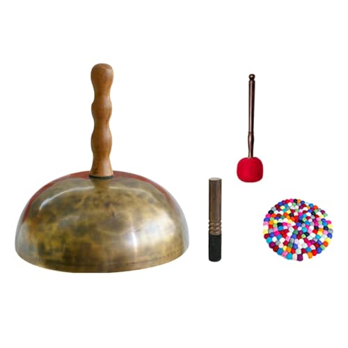 predolo Tibetan Bowl Set with Detachable Handle And Cushion for Sound, Large