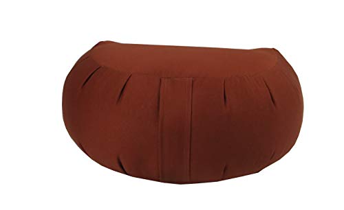 Kapok Crescent Zafu Meditation Cushion, Clay - color: Clay