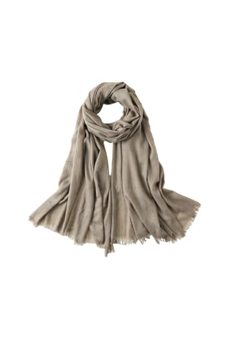 Jeelow Solid Color Scarf Wrap Shawl for Women Men – Soft Lightweight Head Scarf, All Season, Travel Beach Office Daily Wear - color: Brown Hollow Out