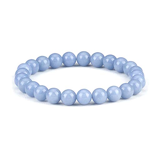 Cherry Tree Collection - Small, Medium, Large Sizes - Gemstone Beaded Bracelets For Women and Men - 8mm Round Beads - color: Angelite, size: Medium