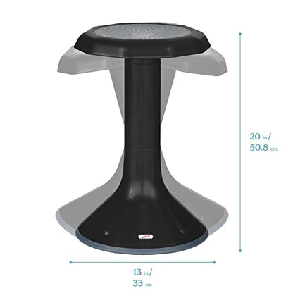 ECR4Kids ACE Active Core Engagement Wobble Stool, 20-Inch Seat Height, Flexible Seating, Black - color: Black