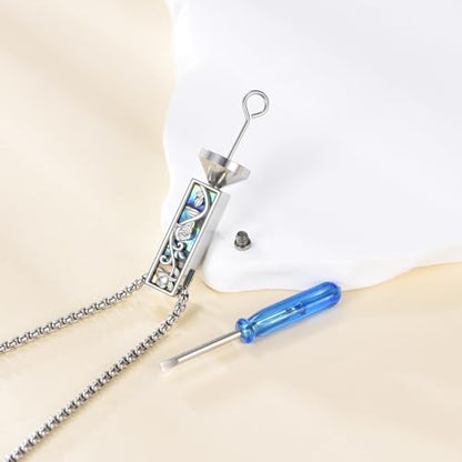 Cremation Urn Necklaces for Ashes Sterling Silver 3D Vertical Bar Memorial Pendant for Loved Ones Keepsake Cremation Jewelry Gifts for Women Men - style: Rose Flower