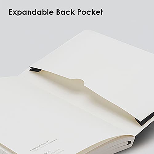 myPAPERCLIP Executive Series A5 Checks/Square Grid Notebook | 192 Pages, 80 GSM, Soft Cover, A5 (5.83 x 8.27 in) | Flat Lay | Bookmark, Elastic Closure & Back Pocket | Black - color: Black, size: A5, Checks