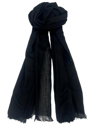 Women Scarf Summer Large Long Lightweight Beach Shawl Wrap Effortless Elegance Comfort - color: Black - 3301
