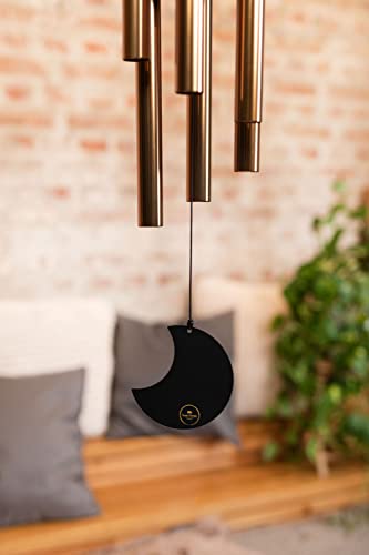 Moon Meditation Chimes for Relaxing Sound Healing, 2-YEAR WARRANTY - color: Bronze, size: Large, style: Set
