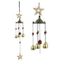 Star Wind Chimes for Outside with 5 Brzone Chime Bells, Rustic Wind Chime Hanging Decor for Garden Patio Yard