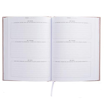 Graphique Self-Care Journal - Gratitude - 256 Pages - Weekly Quote & Daily Fill in Interiors - Hardbound Fabric Cover - Ribbon Marker (6" x 8") - color: Gratitude