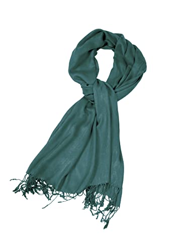 Sakkas Large Soft Silky Pashmina Shawl Wrap Scarf in Solid Colors - color: Teal