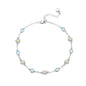 CRMAD 925 Sterling Silver Daisy/Sunflower Moonstone Anklet Daisy Flower Ankle Bracelet for Women Beach Dainty Jewelry - size: 7+2 inch, style: daisy