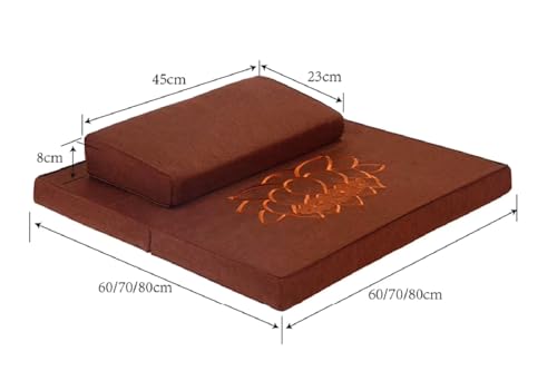 Meditation Mats,Futons, Household Folding, Thickened Fabrics, Coconut Palm, Kneeling Mats(Size:31x31inch,Color:Beige1) - color: Beige1, size: 31x31inch