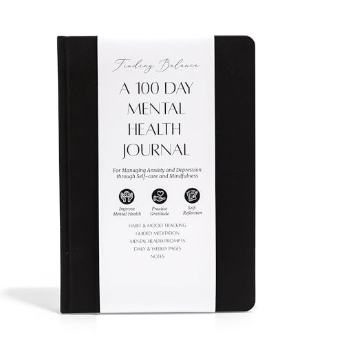 Mental Health Journal - 100-Day Guided Journal with Prompts for Self-Care, Mindfulness, Anxiety & Depression relief - Mood, Wellness & Emotions Trackers
