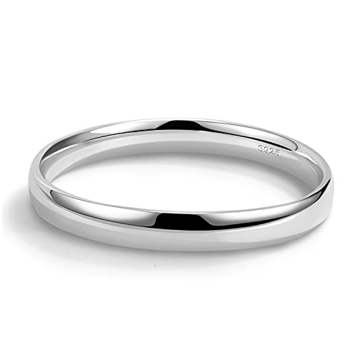 Dankadi Minimalism Women Men 925 Sterling Silver Bracelet Width 7-8MM Diameter 60-65 mm Solid Smooth On Bangle Cuff Fashion Fine Jewelry Gifts - color: Width 8MM 1 Piece, size: Diameter 60MM