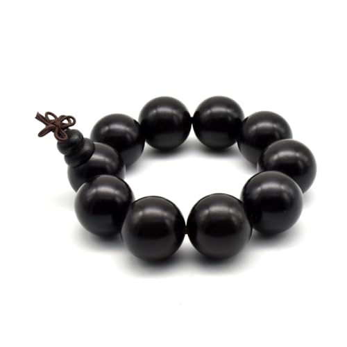 Zen Dear Unisex Natural Ebony Wood Buddhist Prayer Bead Necklace Bracelet Tibetan Prayer Mala Beaded Black - style: 25mm 10beads