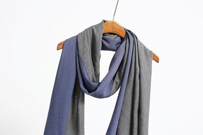 Jeelow Solid Color Scarf Wrap Shawl for Women Men – Soft Lightweight Head Scarf, All Season, Travel Beach Office Daily Wear - color: Blue Jean Hollow Out