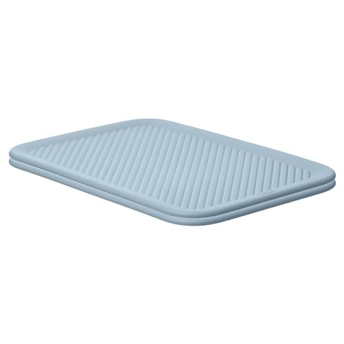 Superio Ribbed Collection - Decorative Plastic Basket Open Home Storage Bins Organizer, Blue (Parent) Container Boxes for Organizing Closet Storage Bins for Shelves (Lid - Medium (5 Liter), 2 Pack) - size: 2 Pack, style: Lid - Medium (5 Liter)