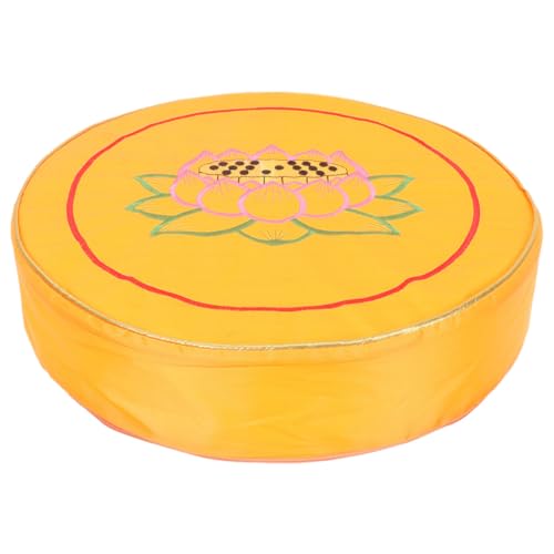 Garneck Meditation Floor Pillow Yellow Floral Seat Cushion Thick Small Zabuton Cushion for Sitting Yoga and Buddhist Worship Floor Mat