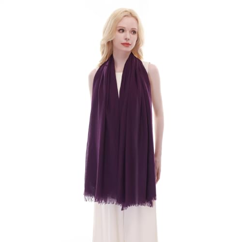 RIIQIICHY Scarf for Women Lightweight Solid Color Long Fashion Gauze Scarves Shawl Wrap - color: Purple