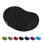 Crescent Zafu Meditation Pillow, D=17" W=11" H=5.5" Zabuton Yoga Bolster, Meditation Cushion, Floor Pouf Yoga Pillow Zippered Organic Cotton Cover Natural Buckwheat kneeling pillow - Large - color: Black