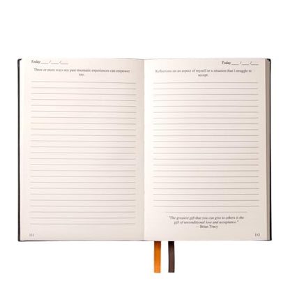 Whole Self Journal,Guided Journal - A5 Linen Bound, Minimalist, Daily Journaling - Wellness and Holistic Themed, Gratitude, Self-Help, Mindfulness, Healing, Self-Care Routine, Mental Health.