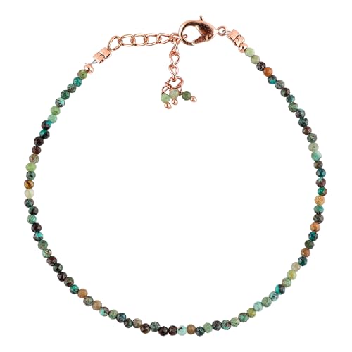 Natural Gemstone Beaded Bracelet, Microfaceted Crystals, Handmade Dainty Jewelry, Bohemian Plated Bracelet-Gift - style: Tibetan Turquoise-Stone