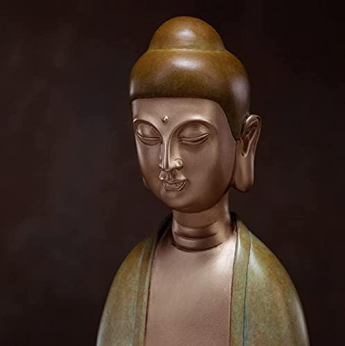 Buddha Meditation Statues Copper Zen Sculpture Figurine Desk Decor Ornaments Crafts Home Living Room Decoration 27.5X20x16cm