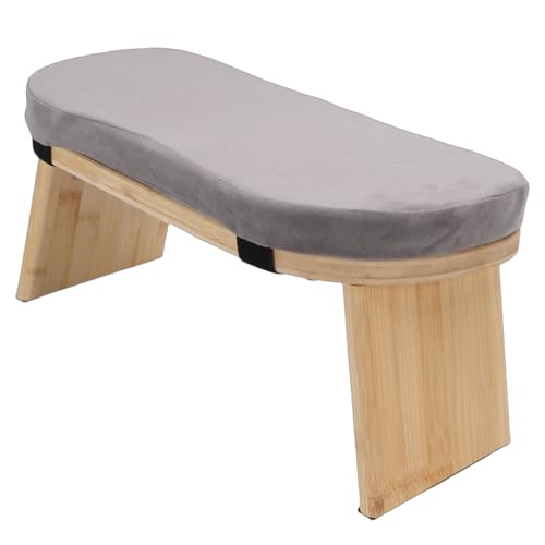 Meditation Bench, Premium Beech Wood 5° Forward Tilt Folding Meditation Stool, Kneeling Bench with Soft Cotton Cushion and Carry Bag for Relaxation Tea Ceremony Home