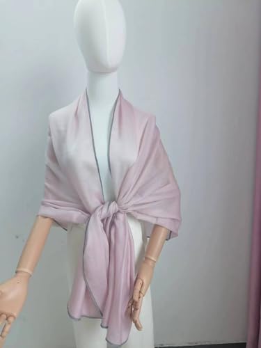 Luxury Cashmere Pashmina Style Shawl - Silk & Wool Blend Scarf, Lightweight Skin-Friendly Wrap - color: Pink