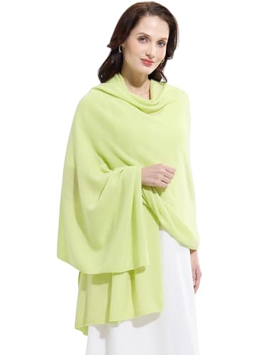 Soft Cashmere Blend Wrap Chic Scarf Stole for Women Wayfarer Travel Extra Large 87"x28" - color: Green Apple