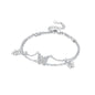 925 Sterling Silver Bracelet for Women,Silver Bracelet Chain Presents for Sister Daughter and Friend, Women's Jewelry for the Daily Occasion - color: Silvery | Butterfly Double Layer Chain