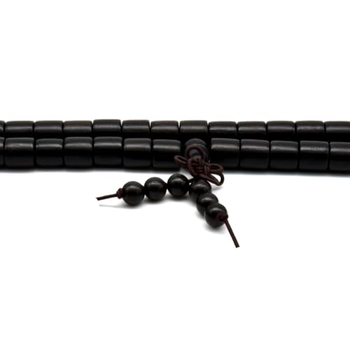 Zen Dear Unisex Natural Ebony Wood Buddhist Prayer Bead Necklace Bracelet Tibetan Prayer Mala Beaded Black - style: 08mm 108Bucket Beads