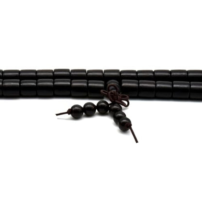 Zen Dear Unisex Natural Ebony Wood Buddhist Prayer Bead Necklace Bracelet Tibetan Prayer Mala Beaded Black - style: 08mm 108Bucket Beads