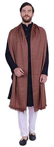 Large Prayer Shawl Pure Wool Wrap India Clothing Gift for Men & Women - color: Brown 10