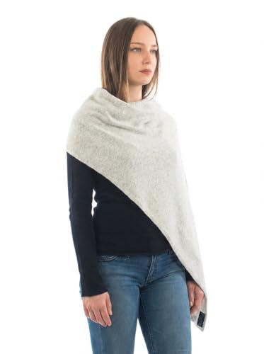 Dalle Piane Cashmere Womens Wool Cashmere Blend Stole Soft Italian Shawl Wrap for Wedding Evening Gift Made in Italy - color: Grey