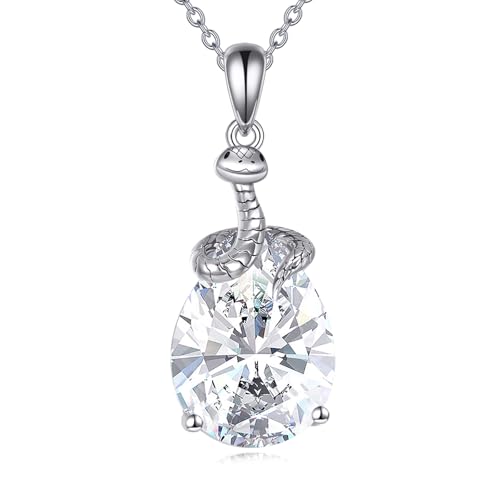 Animal Necklace 925 Sterling Silver Pendant Jewelry Gift for Women Animal Lover - style: Snake