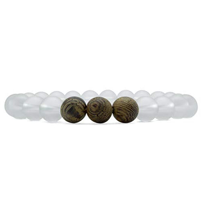 Natural Wood and Authentic Stone Bead Bracelets - Handmade Fashion Jewelry for Men and Women