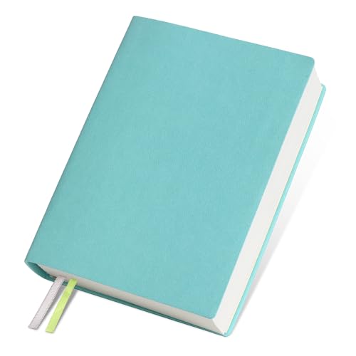 Thick Blank Journal Notebook400Pages Sketch Book Blank Journal Unlined No Lines Soft Leather Cover A6 (3.9 × 5.5) Journal Leather Notepad Drawing Book Memo Writing Sketch Pad Diary Notebook - color: Light Cyan-400 Page