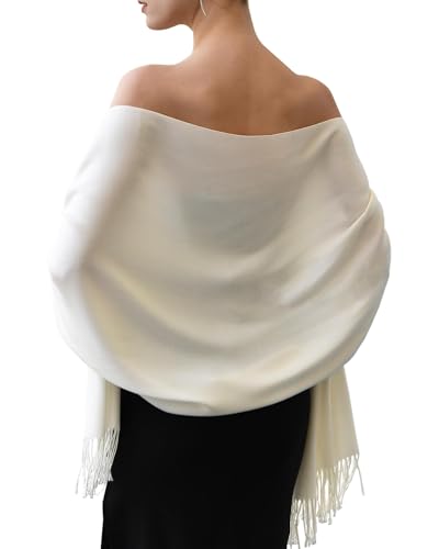 FURTALK Pashmina Shawl Wraps for Women Evening Dresses Blanket Scarves Fashion Scarf Wedding Gifts - color: 03-cream
