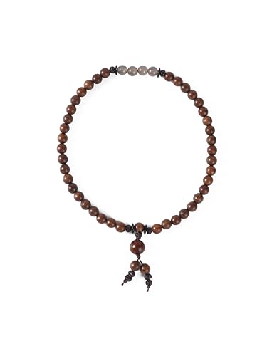 Unisex mala bracelet for Men and Women, Healing Bracelet, natural wood, 45 beads 8mm, 15" stretch, double‑wrap, meditation & luck, with gift pouch.