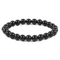 Justinstones Gem Semi Precious Gemstone 8mm Round Beads Stretch Bracelet 7 Inch Unisex - color: Ebony Wood