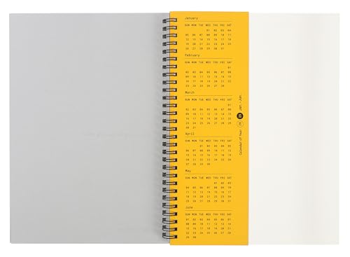 Blank Spiral Notebook 10.12 x 7.36 in (B5), 160 Pages Blank Paper, Notebook for Sketching, Writing & Study, Calendar Card Included (2025)(Sun Yellow) - color: Sun Yellow