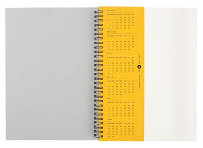 Blank Spiral Notebook 10.12 x 7.36 in (B5), 160 Pages Blank Paper, Notebook for Sketching, Writing & Study, Calendar Card Included (2025)(Sun Yellow) - color: Sun Yellow