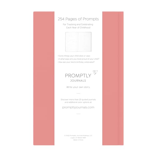 Promptly Journals, A Complete Childhood History: From Pregnancy to 18 Years Old (Dusty Rose, Pink, Linen) | Baby Book and Pregnancy Journal | Baby Memory Book - color: Dusty Rose