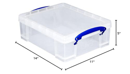 Really Useful Box 2 Pack Storage Bins, Clear Plastic Stackable Organizing Totes, 8.1 Liter - size: 2 Pack