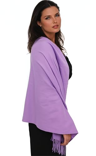 Ocomfly 100% Pashmina Scarf for Women - Premium Womens Scarves - Gift Boxed - Shawls or Wraps - Ultra Soft and Warm - color: Lilac Purple