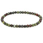 Keleny 4mm Natural Round Beads Gemstones Rock Crystal Stretch Bracelet 7 Inch Unisex - color: A Grade Dragon Blood Jasper