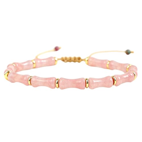 7 Chakra Bracelet Bohemian Handmade Leather Wrap Healing Protection Natural Stone Yoga Beaded Bracelets Boho Friendship Jewelry - color: Pink