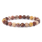 Justinstones Gem Semi Precious Gemstone 8mm Round Beads Stretch Bracelet 7 Inch Unisex - color: Faceted Mookaite Jasper